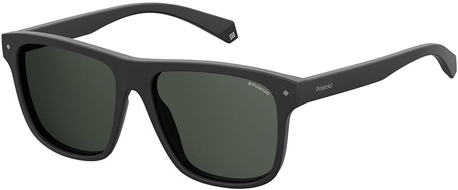 Men’s Polarized Square Sunglasses – Matte Black Frame with Grey UV400 Lenses for Driving, Travel & Everyday Wear
