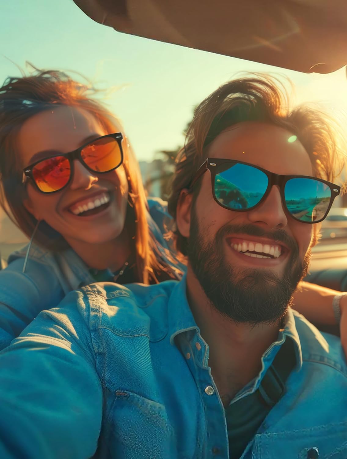 Wooden Polarized Sunglasses for Men & Women – UV400 Protection Lightweight Natural Frame for Driving, Hiking & Travel