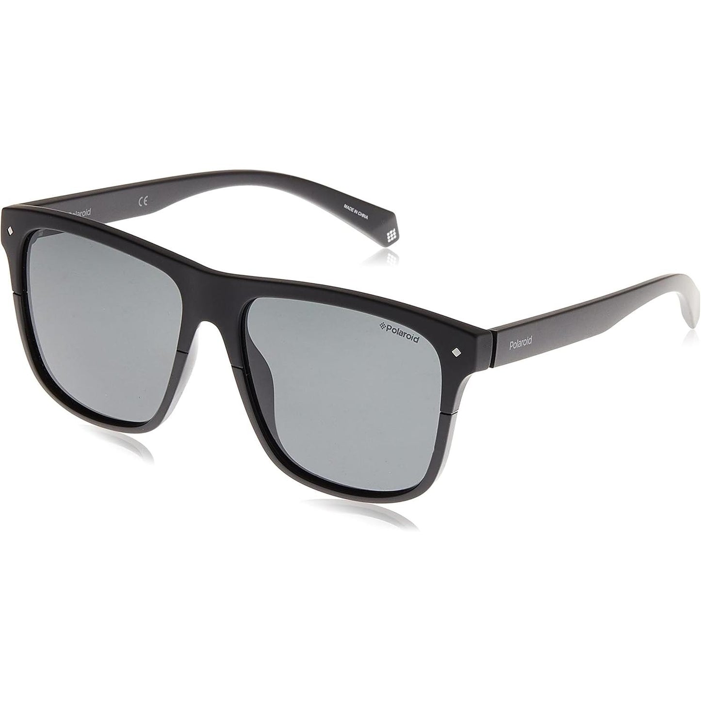 Men’s Polarized Square Sunglasses – Matte Black Frame with Grey UV400 Lenses for Driving, Travel & Everyday Wear