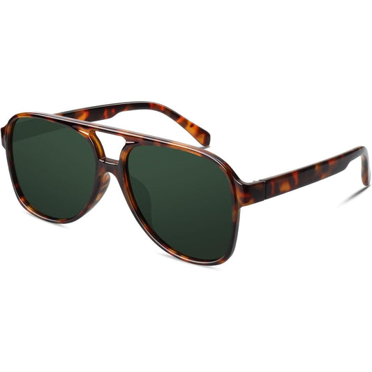 Retro Pilot Sunglasses for Men & Women – Polarized 70s Vintage Square Shades with UV400 Protection